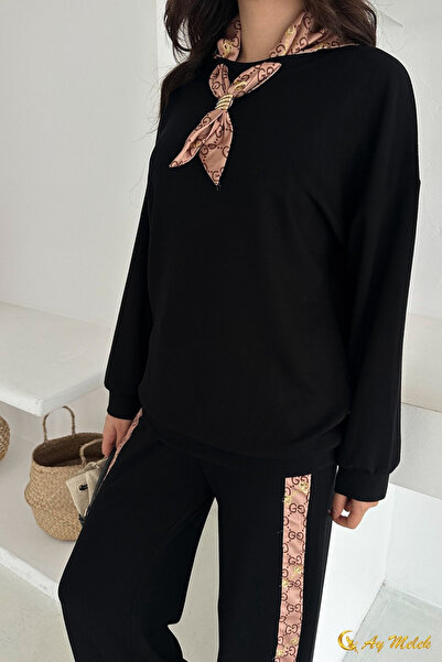 AYMELEK Women's Modal Set (with Gift Scarf Accessory) Wide Leg Sports Bottom Top Set