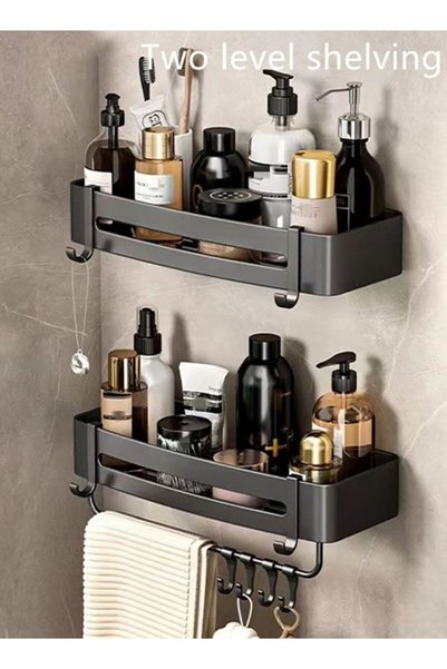 Generic 2-Pieces Bathroom Shower Shelf Floating Shelves Shower Storage Shelf ...