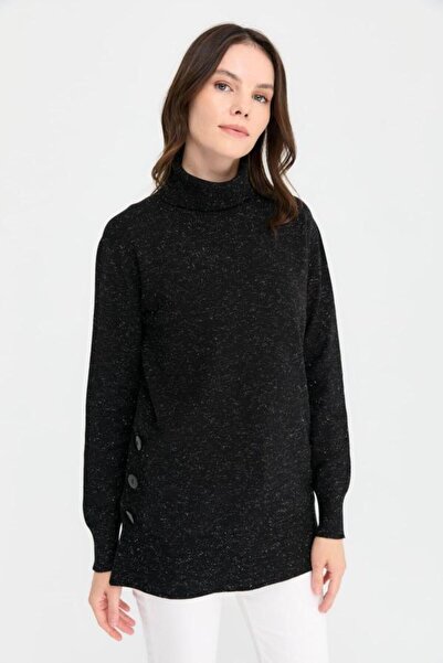 Desen 23391 Tll Angeli̇na so Fully Buttoned Fishbone Collar Complete Sweater