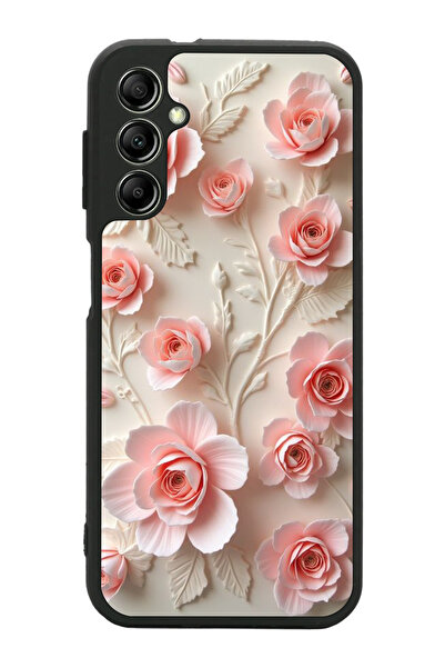 Aksel Kılıf متوافق مع هاتف سامسونج جالاكسي A14 مطبوع، أسود غير لامع، سيليكون ناعم، واقي، غطاء ممتص للصدمات، حافظة