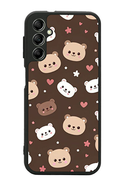 Aksel Kılıf متوافق مع هاتف سامسونج جالاكسي A14 مطبوع، أسود غير لامع، سيليكون ...