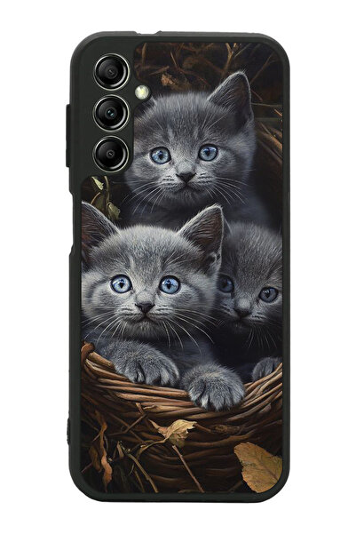 Aksel Kılıf متوافق مع هاتف سامسونج جالاكسي A14 مطبوع، أسود غير لامع، سيليكون ناعم، واقي، غطاء ممتص للصدمات، حافظة