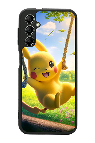 Aksel Kılıf متوافق مع هاتف سامسونج جالاكسي A34 مطبوع ، أسود غير لامع، سيليكون...