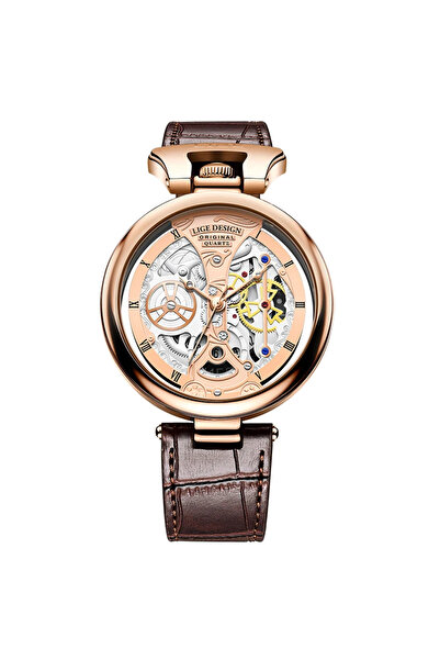 Lige Ανδρικό Ρολόι Χειρός Μόδας Κομψό Πολυτελές Χαλαζία Αναλογικό Δέρμα