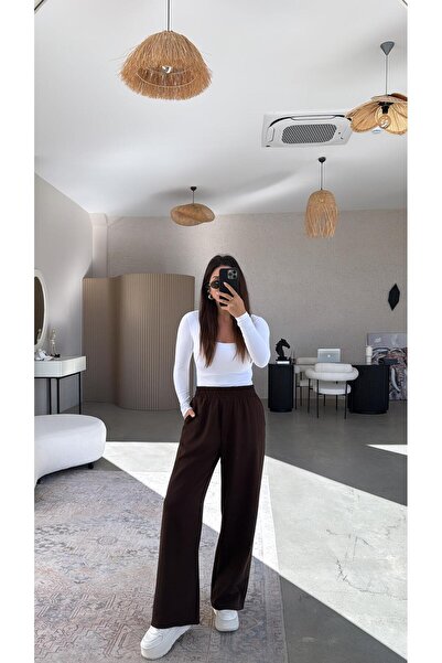 Buket Teke Brown Elastic Waist Mrc Pants