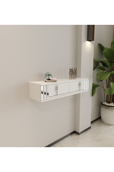 morepp Skyp Duvara Monte Dresuar Gümüş | Beyaz - Beyaz