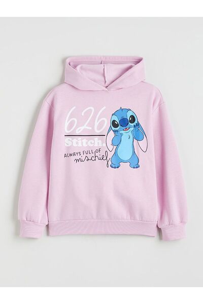 LC Waikiki LCW Kids Stitch cu imprimeu Hanorac gros pentru fete tricou