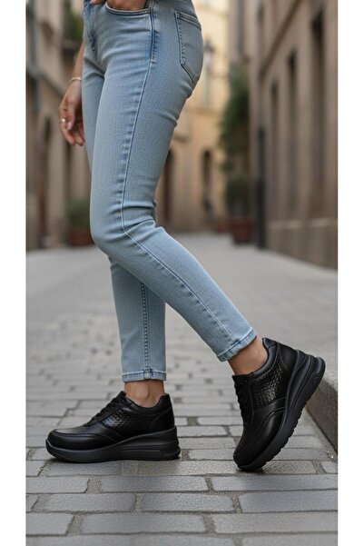 marinarosse Women's Rowan Black Hidden Heel High Sole Sports Shoes