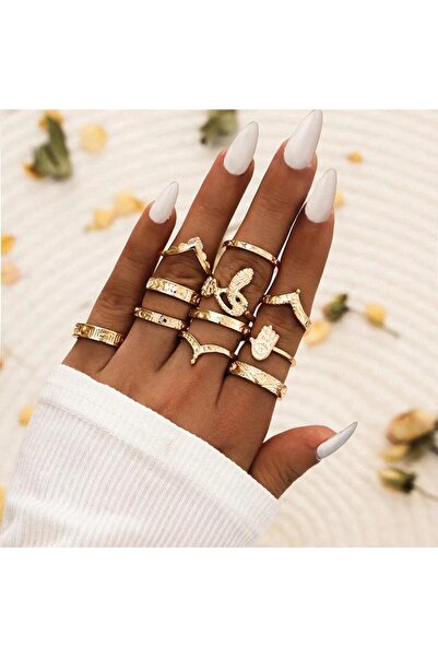 Pursehuit Set de 11 inele aurii, Mirna C2