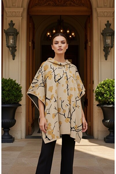 Uludağ Triko Embossed Baklava Buttoned Mink + Shawl Gift