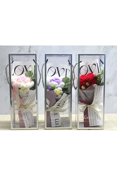 Store Buchet de trandafiri tricotat manual – Floare decorativă realizată manu...