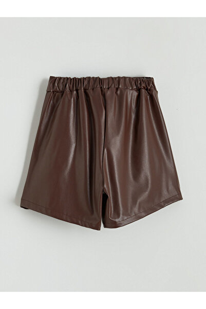 LC Waikiki Φούστα για κορίτσια Özmarka New Season με ελαστική μέση και εφέ δέρματος πλισέ