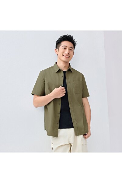 Giordano Men's Ripstop Relaxed Fit Cotton Shirt