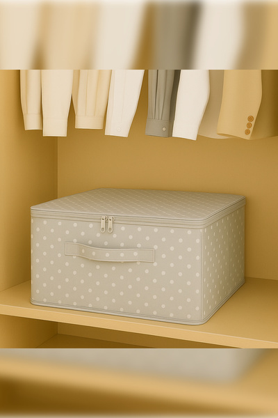 Ekici home textile 4-Piece Patterned - Supported Storage Bag Large Size – Foldable Storage and Organization Box with Zipper