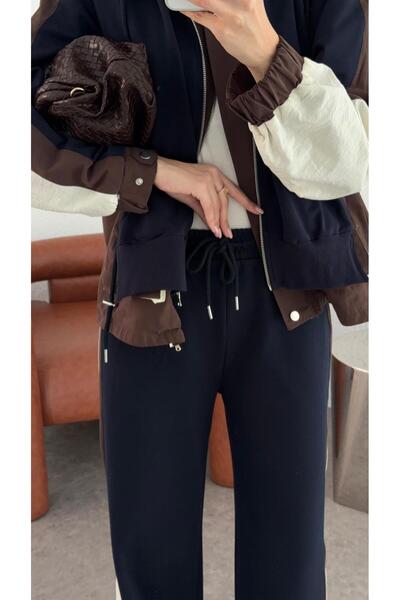 HAZELANNA Navy Blue-Brown Piece Set