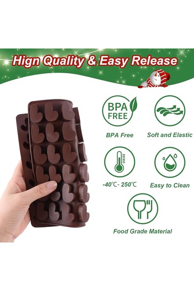 DELPI Silicone Lollipop Mold for 48 Gummies, Candies, Chocolate & Ice - Brown