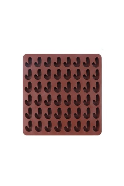 DELPI Silicone Lollipop Mold for 48 Gummies, Candies, Chocolate & Ice - Brown