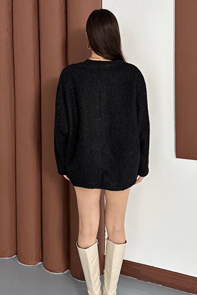 VAGGON Plush Cardigan with Tie Detail