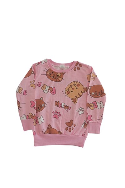 Arya Nisa Kids 100% Cotton Sha Fleece-Lined Jumpsuit with Cat Figure for Girls