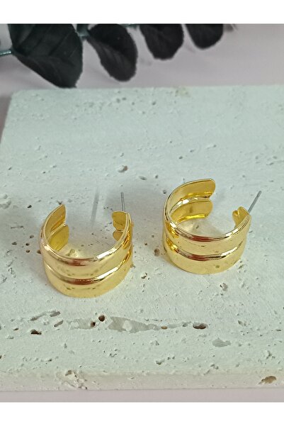 mos&more Gold Yalı Çapkını Pelo Earrings, Double Hoop Earrings
