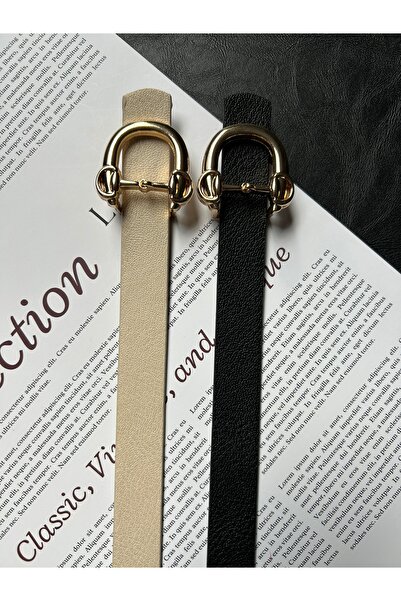 LİA KEMER 2'li Issue Curea pentru femei cu cataramă aurie, curea pentru haină...