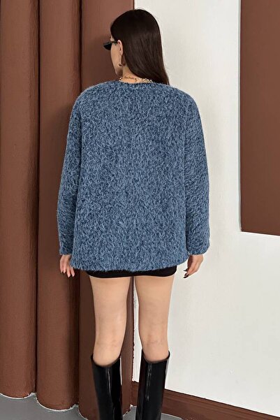 VAGGON Plush Cardigan with Tie Detail