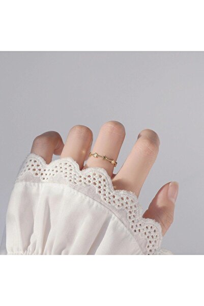 Pursehuit Inel auriu, reglabil. Suflat în aur de 14k, cu stele, Maika C5