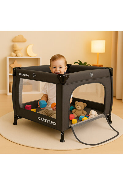 Caretero Παιδική μάντρα QUADRA 0-4 ετών - Γραφίτης