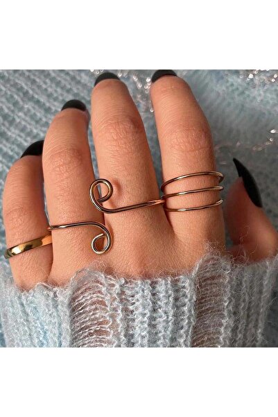 Pursehuit Set of 3 rings, gold-colored adjustable, Brion C4