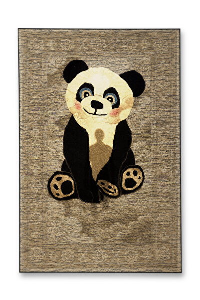 Rugs Modern Halı MOSSO Açık Kahve Temalı Panda Desenli Dokuma Taban Modern De...