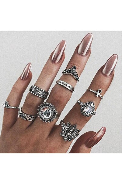 Pursehuit Set de 9 inele argintii, cu pietre, Nandor C1 OUT