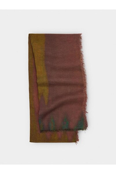 PARFOIS Pamuk ve Yün Karışımı Desenli Atkı