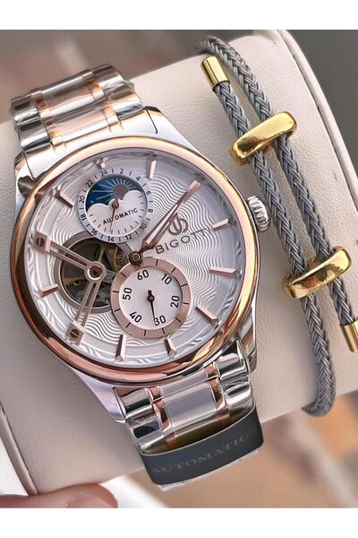 Bigotti Otomatik Ve Kurmalı Çelik Karatma Ve Renk Atma Yapmaz 5 Atm Erkek Kol...