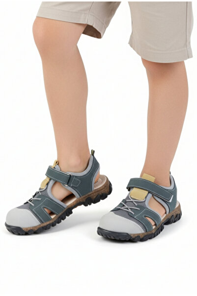 Limbeo Guaranteed Daily Wear Closed Front Flexible Soft Sole Rope Detail Velcro Baby Boy Sandals Slippers