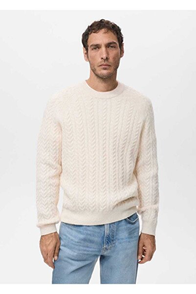 MANGO Man Örgü detaylı triko kazak