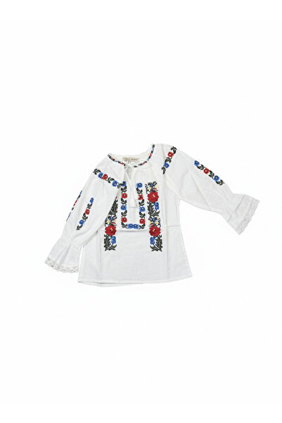 KidsMagazin Ie pentru fete cu model floral brodat