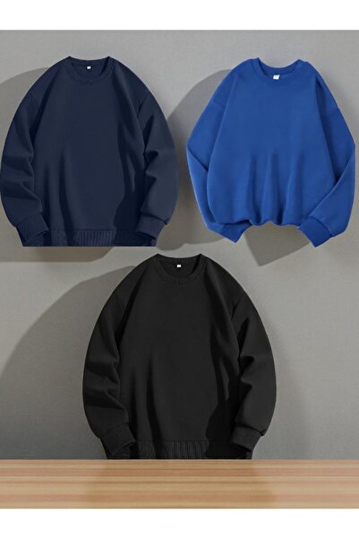 Carlson 3'lü Unisex Bisiklet Yaka Sweatshirt