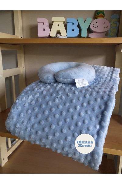 Bikaya Home İpeksoft Tomurcuk Baby Blanket - with Neck Collar Gift - 90X110 cm - Original Boxed