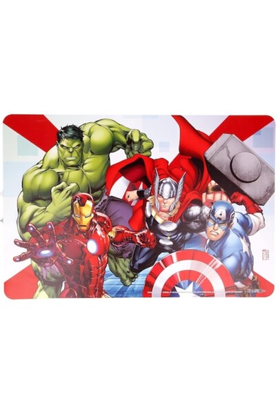 DELPI Set of 2 x Children's Plate Holders, Superheroes Pattern, 43x28 cm