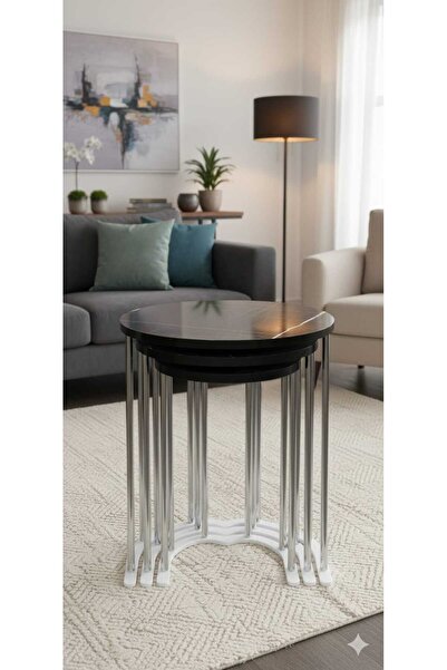 Nokta Sehpa Home KALPLİ 3 LÜ YUVARLAK C ZİGON SEHPA