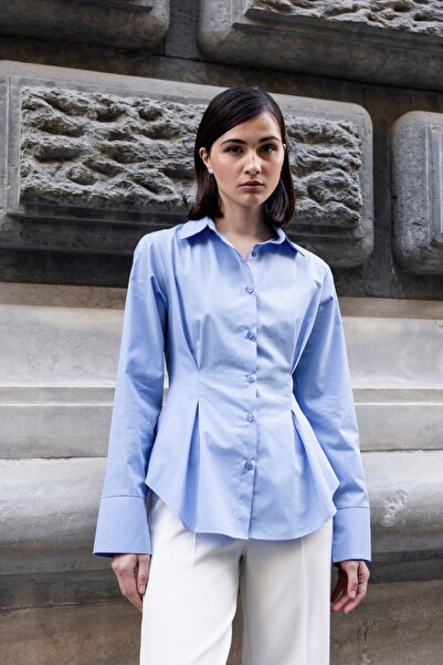 inmuse Pilili Mavi Gömlek