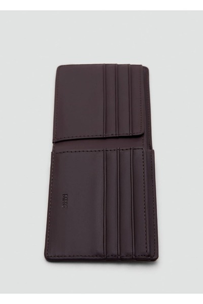 MANGO Man Eskitilmiş görünümlü para cüzdanı