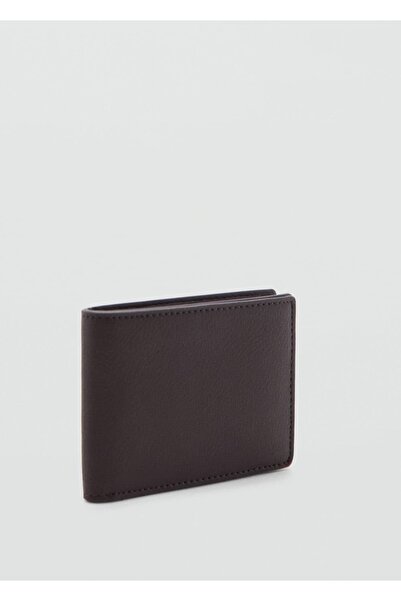 MANGO Man Eskitilmiş görünümlü para cüzdanı