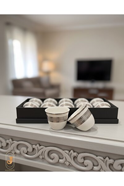 aljahwari Saudi ceramic coffee cups, set of 12 pieces