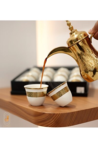 aljahwari Saudi ceramic coffee cups, set of 12 pieces