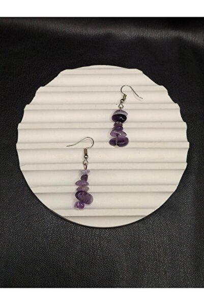 Han Ticarethane Natural Amethyst Stone Earrings