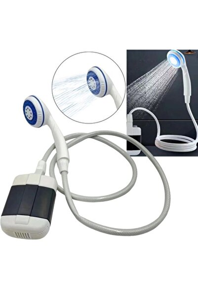 SokShop Camping shower with built-in battery, travel pump, USB rechargeable