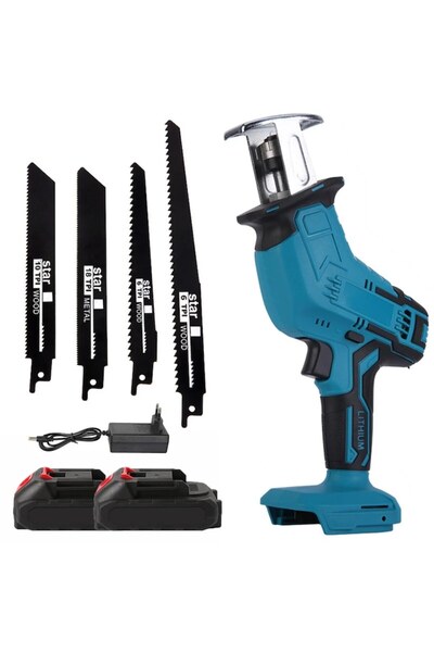 stuffix Reciprocating saw, 2 batteries, high speed, ergonomic design, 18V, 0-3000 RPM