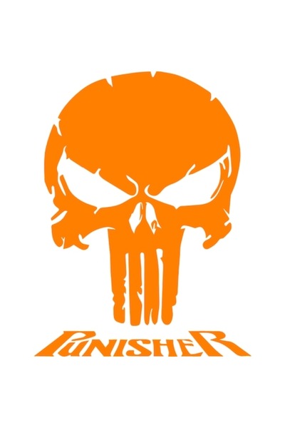 Oracal Decorative car sticker "Punisher skull", 18x14cm, orange