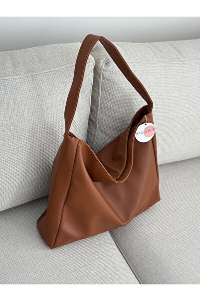 BAGLOVİS Leather Shoulder Bag with Single Handle En42 Boy28